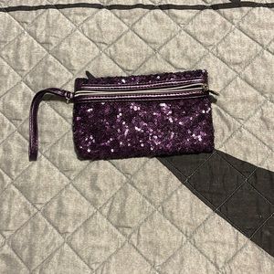 Purple clutch purse
